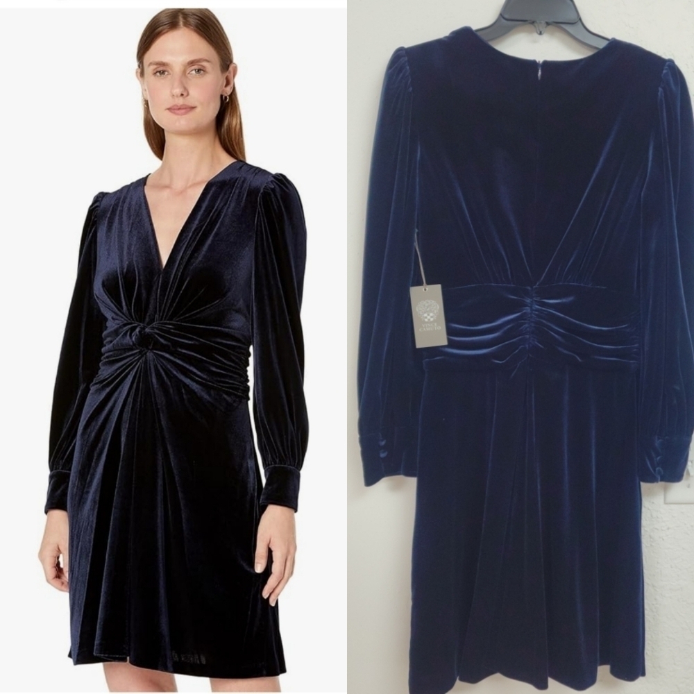 Vince Camuto Navy Long Sleeve Dress